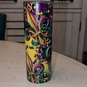 Colorful Fleur-de-Lis  Double Wall Insulated  Tumbler New In Box